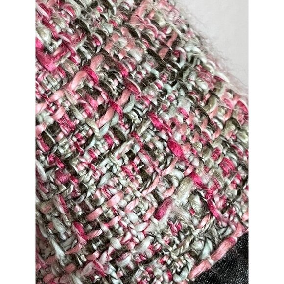 INC Tweed Blazer XL Pink Old Money Preppy Luxury Y2K Lined Fringe Ruffle Career - Picture 4 of 14